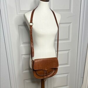 Madewell Brown Leather Crossbody Bag Saddle Style Adjustable Strap